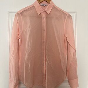 Helmut Lang Pink Cotton Sheer Button Down